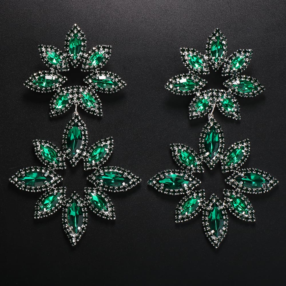 BOUCLES D'OREILLES FLOWER VERT