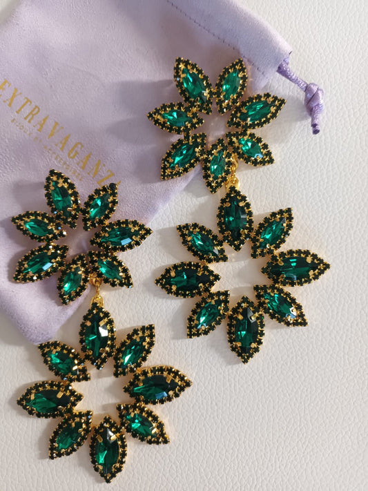 BOUCLES D'OREILLES FLOWER VERT