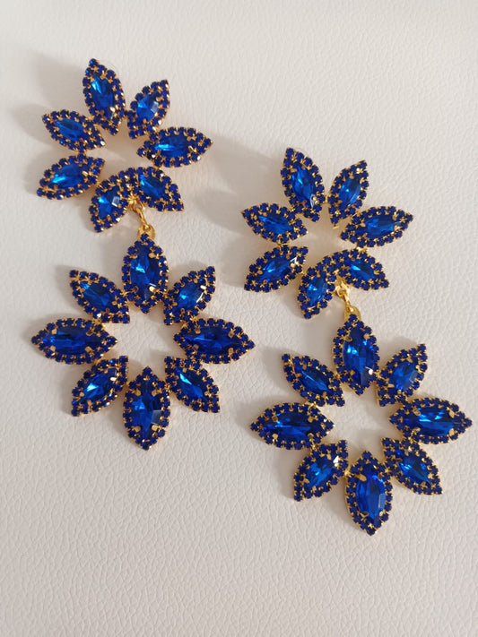 BOUCLES D'OREILLES FLOWER BLEU