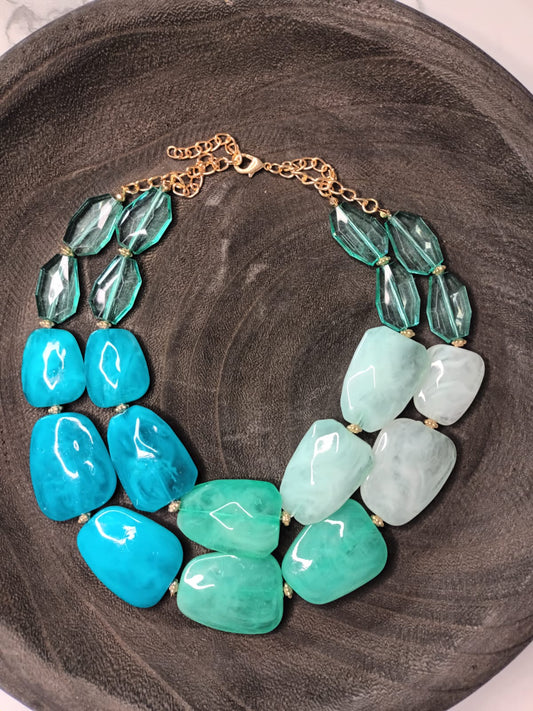COLLIER CASCADE BLEU