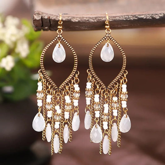 BOUCLES DOREILLES BOHEME BLANCHE